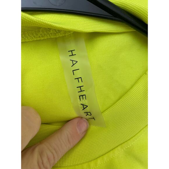 Neon Half Heart Set 2-Piece Bright Yellow Green GUC Women's Medium - Picture 5 of 7